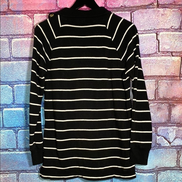 J.Crew Women's Long Sleeve Shirt XS Casual Collard Button Up Black White Stripes - Picture 6 of 6